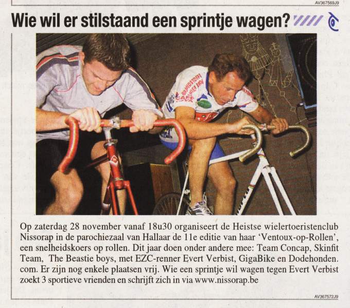 Wie wil er stilstaand een sprintje wagen?
Onze 'kennis' - Maurits Wouters - van de Streekkrant maakt er altijd een mooi berichtje met foto van.
