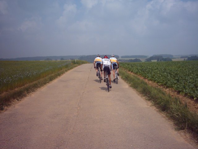 Glooiend Ardens Plateau 1
Op de terugweg liep het parcours richting Maasvallei over een glooiende plateau waar het tempo wat kon worden opgedreven.
