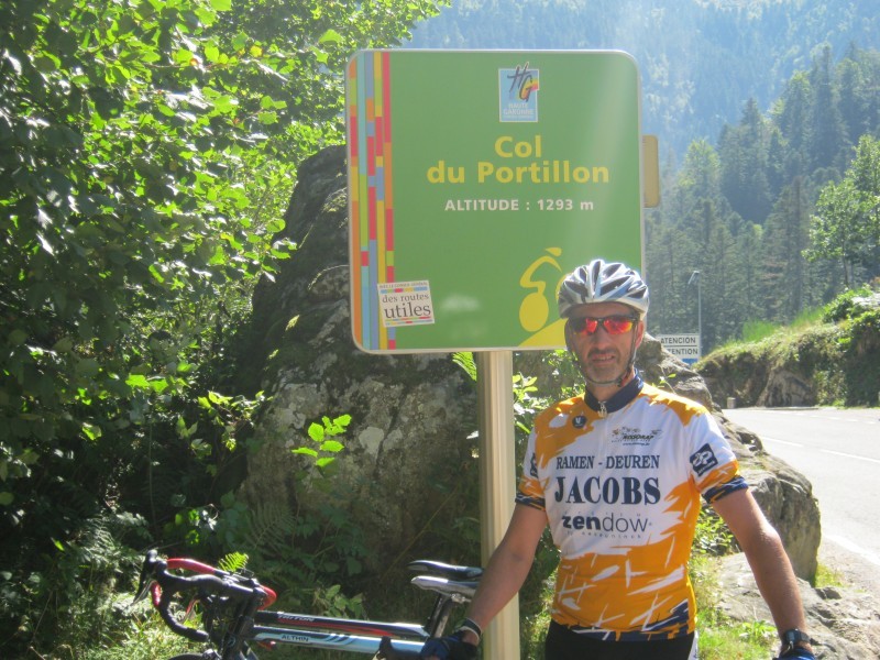 Col du Portillon
Hale poseert bij het colbord aan Franse zijde.
