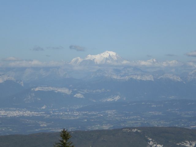 Prachtig zicht op de Mont Blanc vanop de Col du Grand Colombier